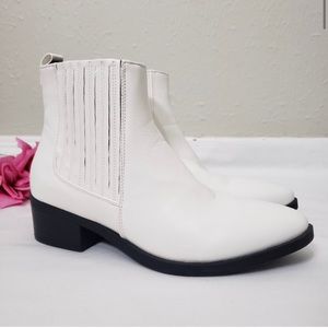 Top Moda White Ankle Boot